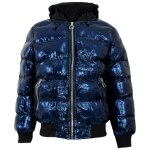 Enfants filles garons mode brillant rembourr veste mtallique mouiller regardez bulle manteau urbain ...