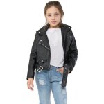 Veste biker - enfants - filles - pu cuir - manches longues - ceinture ajustable Veste biker - enfants - filles - pu cuir - manches longues - ceinture ajustable