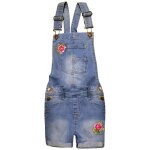 Enfants filles salopette brod�e roses 5 - 13 ans