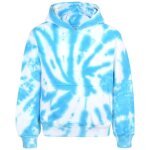 Enfants filles sweatshirt tops tie dye bleu encapuchonn� sauteur sweats � capuche �ge 5 - 13 ans