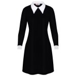 Enfants filles swing robe col claudine doux confortable fte patineur robes ge 5 - 13 ans
