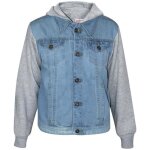 Enfants garons  capuche denim veste manches toison jeans manteau 2 - 14 ans