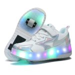 Enfants led chaussures avec roulettes fille gar�on led lumineux baskets de skateboard outdoor patins ...