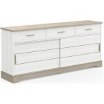 Enfilade de 2 portes coulissantes coloris ch�ne kronberg - blanc - longueur 200 x profondeur 45 x hauteur ...