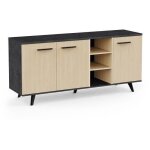 Enfilade buffet - kent - chne de fil / sidewalk - 3 portes ouvrantes - 3 niches - l 1607x l 439x h733 ...