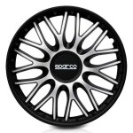 Enjoliveur de roue - rome - 14 pouces - argent et noir - design sportif - abs résistant aux chocs Enjoliveur de roue - rome - 14 pouces - argent et noir - design sportif - abs résistant aux chocs