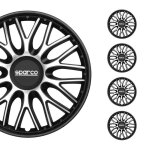 Enjoliveurs de roues - sparco - 16 pouces - 4 pi�ces - abs - anticorrosion - design �l�gant