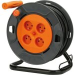 Enrouleur bricolage 4 prises 16a 3g15mm 25m - orange - zenitech