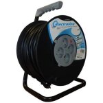 Enrouleur de cble lectrique - electraline - 25 m - 4 prises - disjoncteur thermique - noir et bleu