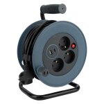 Enrouleur compact 3 prises + 2 usb c / a 12m - gris - zenitech