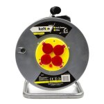 Enrouleur lectrique - mon mobilier design - 4 prises - 50 m - ip20 - h05vv - f 3g 25 mm