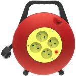 Enrouleur electrique 4 prises avec protection surchauffe + cble rallonge 10m - silamp
