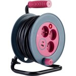 Enrouleur bricolage 3 prises + 2 usb - a / c - rose - zenitech