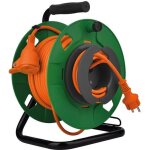 Enrouleur jardin ip44 20m prise 16a 2p + t et coupe circuit - vert / orange - zenitech