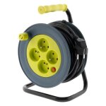 Enrouleur m�nager 4x2p + t - 15m 3g1mm� - jaune - zenitech