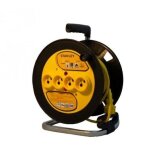 Enrouleur prolongateur - stanley - 6388 - 40m - 4 prises 16a - disjoncteur thermique