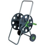 Enrouleur de tuyau darrosage ribiland - sur roue - 60 m - mtal laqu et pvc - gris