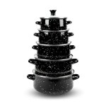 Ensemble 10 pieces marmites et cocottes de cuisine avec couvercle en verre herzberg hg04128