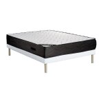Ensemble 140 x 190 cm sommier tapissier + matelas ressorts ensach�s 7 zones et m�moire de forme �p. 24cm ...