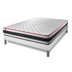 Ensemble 180x200 matelas energy ressorts ensach�s et m�moire de forme + sommier kit blanc 180 x 200 cm ...