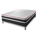 Ensemble 180x200 matelas energy ressorts ensach�s et m�moire de forme + sommier kit noir 180 x 200 cm ...