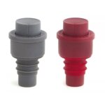 Ensemble de 2 bouchons  vin avec pompe intgre - kikkerland - blanc - conservez votre vin plus longtemps ...