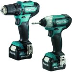 Ensemble de 2 machines 12 v bl1040b (df333d + td110d) - makita - avec 2 batteries 12v 4. 0ah - chargeur ...