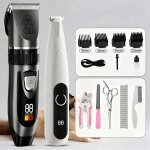 Ensemble 2 park tondeuse chien chat animaux professionnelle electrique silencieuse etanche ipx7 rechargeable ...