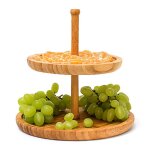 Ensemble de 2 pi�ces en bambou �tag�re � fruits 2 niveaux corbeille � fruits en forme de pomme support ...