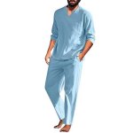 Ensemble 2 pieces en lin homme chemise et courte survtement homme ensemble t chemise et pantalons ...