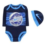 Ensemble 2 pi�ces b�b� - nike - body et bonnet - noir et bleu marine - naissance � 3 mois - tissu doux ...