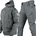 Ensemble 2 pices veste dassaut softshell chaud de combat paisse automne et hiver camouflage plus polaire ...