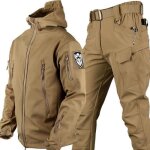 Ensemble 2 pices veste dassaut softshell chaud de combat paisse automne et hiver camouflage plus polaire ...