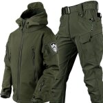 Ensemble 2 pices veste dassaut softshell chaud de combat paisse automne et hiver camouflage plus polaire ...