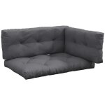 Outsunny - ensemble de 3 coussins dext�rieur - polyester - 120x80x12cm - gris fonc�