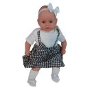 Ensemble 3 pi�ces b�b� robe couleur blanc noir �t� 2 tailles au choix