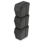 Ensemble de 3 poubelles de tri prosperplast keden sorti box 3x20l - noir recyclage