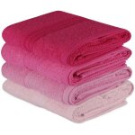 Ensemble de 4 serviettes � main - 50 x 90 cm - rose