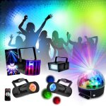 Ensemble de 5 jeux de lumi�re party stroboscope effet derby astro - 2 miniwave t�l�commande - soir�e ...