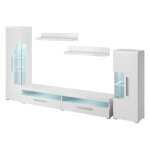 Composition de 5 meubles design pour salon coloris blanc brillant collection bombay Composition de 5 meubles design pour salon coloris blanc brillant collection bombay