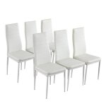 Ensemble de 6 chaise de salle  manger rembourr chaise scandinave cuir pu 40 x 47 x 98 cm pour salon ...