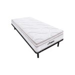 Ensemble 90 x 200 cm cadre  lattes + matelas ressorts 3 zones et mmoire de forme p. 20cm - wolkentanz ...
