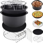 Ensemble daccessoires 9 pi�ces pour friteuse � air chaud monzana� 65 l cuisine moules acier inoxydable ...