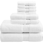 Ensemble de bain luxe m 15 pi�ces draps de bain 750 gr / m� pur coton �gyptien blanc hotel spa. 100% ...