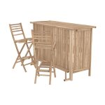 Ensemble bar et chaise de bar de jardin en bambou (lot de 2) - vadella - rendez - vous dco
