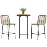 Ensemble 3 pièces outsunny 1 table haute ronde design bohème + 2 tabourets ronds avec repose - pied en ... Ensemble 3 pièces outsunny 1 table haute ronde design bohème + 2 tabourets ronds avec repose - pied en ...