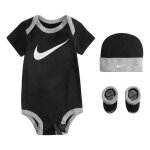 Ensemble de barboteuse + bonnet + chaussons bébé garçon nike nhn swoosh - black - 0 / 6 mois Ensemble de barboteuse + bonnet + chaussons bébé garçon nike nhn swoosh - black - 0 / 6 mois