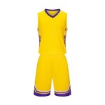 Ensemble basket - ball homme maillot et short vetement sport 2 pieces schage rapide respirant - jaune ...