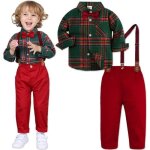 Ensemble bébé garçon noël - mintgreen - costume cérémonie mariage - rouge vert - 100% coton Ensemble bébé garçon noël - mintgreen - costume cérémonie mariage - rouge vert - 100% coton