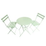 Ensemble de bistrot pliable laly - table ronde et 2 chaises pour jardin ou terrasse